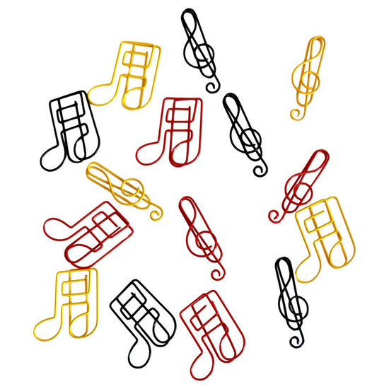 Paper Clips: 15 Treble Clef Shapes - Assorted Colours